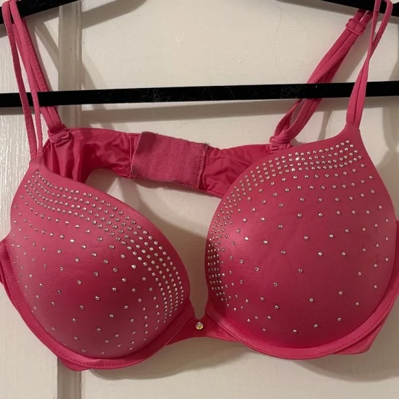 Victorias Secret Rhinestone Very Sexy Push-up bra Hot Pink - Picture 1 of 1